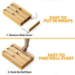 FAMCÜTE WrapNeat 3 in 1 Wrap Organizer with Cutter, Plastic Wrap、Aluminum Foil and Wax Bamboo Dispenser for Kitchen Storage Organization Holder for 12" Roll (Labelable)