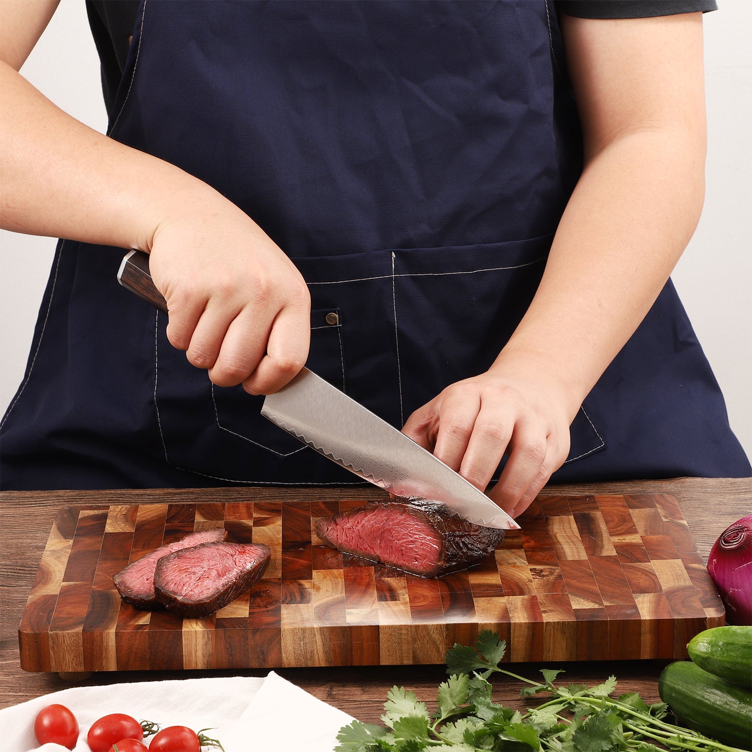 FAMCÜTE 8" Chef's Knife, Made of 67 Layers Damascus w/Octago Indonesian Ebony Handle Professional Japanese Gyuto Knife have Razor Sharp and Superb Edge Retention