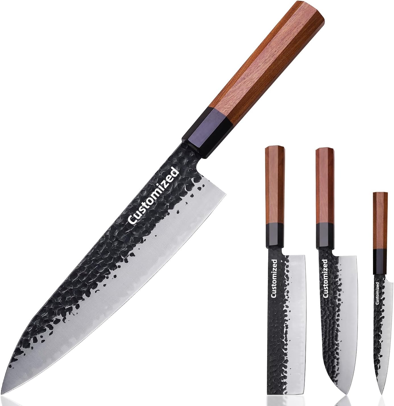 FAMCÜTE 8 Inch Japanese Chef Knife, 3 Layer 9CR18MOV Clad