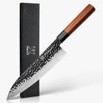 FAMCÜTE 8 Inch Japanese Chef Knife, 3 Layer 9CR18MOV Clad Steel w/octagon Handle Gyuto Sushi Knife for Home Kitchen & Restaurant