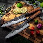FAMCÜTE 8" Japanese Chef Knife with Sheath – 5-Layer 9CR18MOV Steel & Rosewood Handle