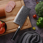 FAMCÜTE Damascus Cleaver Knife, Meat Cleaver - 10Cr15CoMoV High Carbon Stainless Steel Butcher Knife with Ergonomic G10 Handle, Ultra Sharp, Useful Kitchen Gadgets for Home and Restaurant