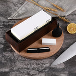 FAMCÜTE Premium Whetstone Knife –1000/6000 2 Side Grit Professional Sharpening Stone with Angle Guide Non Slip Rubber Base Holder